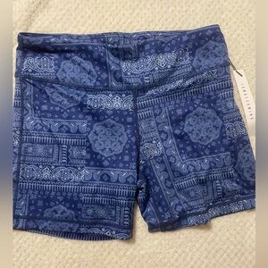 Blue Patterned Women's Bike Shorts - No Ride - 5” Inseam